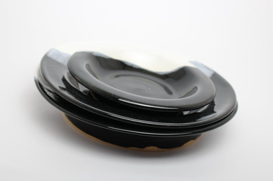 Black & White Dessert Plate Set of 3