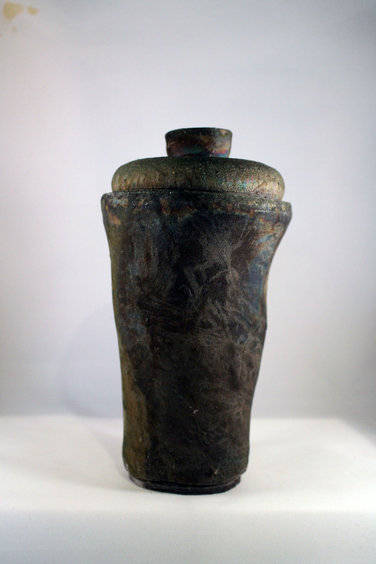 Raku Lidded Vase