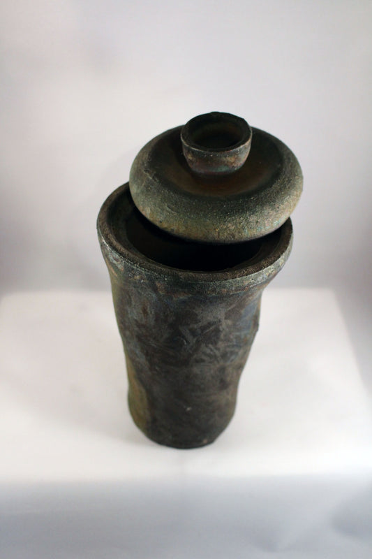 Raku Lidded Vase
